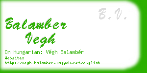 balamber vegh business card