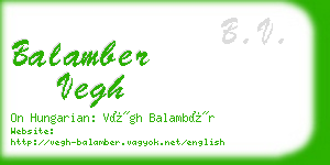 balamber vegh business card